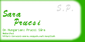 sara prucsi business card